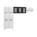 Cozinha de Aço Compacta Clara Multimóveis 3 Peças CR6153 Branco/Preto