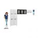Cozinha de Aço Compacta Clara Multimóveis 3 Peças CR6153 Branco/Preto