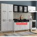 Cozinha de Aço Compacta Clara Multimóveis 3 Peças CR6153 Branco/Preto