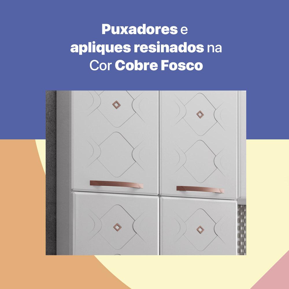 Cozinha de Aço Completa com Balcão Regina Multimóveis Glass CR6139 Branco