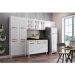 Cozinha de Aço Completa com Balcão Regina Multimóveis Glass CR6139 Branco