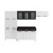 Cozinha de Aço Completa com Balcão Regina Multimóveis Glass CR6140 Branco/Preto