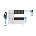 Cozinha de Aço Completa com Balcão Regina Multimóveis Glass CR6140 Branco/Preto