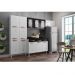 Cozinha de Aço Completa com Balcão Regina Multimóveis Glass CR6140 Branco/Preto