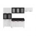 Cozinha de Aço Completa com Balcão Regina Multimóveis Glass CR6142 Branco/Preto