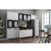 Cozinha de Aço Completa com Balcão Regina Multimóveis Glass CR6142 Branco/Preto