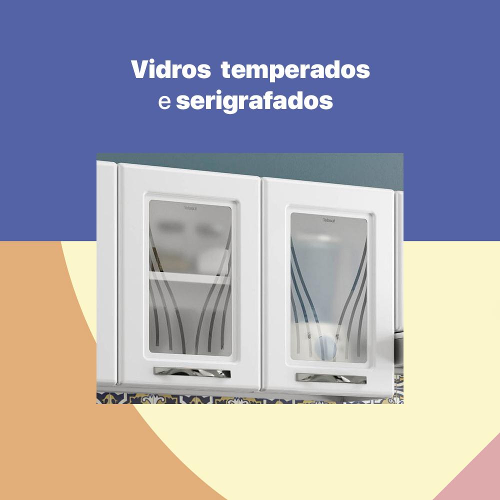 Cozinha de Aço Completa com Balcão para Pia Clara Multimóveis CR6154 Branco