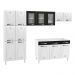 Cozinha de Aço Completa com Balcão para Pia Clara Multimóveis CR6155 Branco/Preto