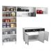 Cozinha de Aço Completa com Balcão para Pia Clara Multimóveis CR6155 Branco/Preto