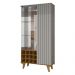 Cristaleira com Vidros 2 Portas e Adega 90,5cm Multimóveis CR50107 Off White/Naturalle