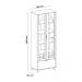 Cristaleira com Vidros 3 Portas e Adega 70cm Multimóveis CR50130 Cinamomo/Off White