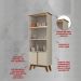 Cristaleira com Vidros e 4 Portas Retrô 70cm Multimóveis CR50109 Off White/Cinamomo