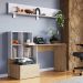 Escrivaninha 1 Gaveta com Prateleira Decorativa Multimóveis MP6028 Branco/Madeirado