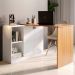 Escrivaninha Articulável com Armário 2 Portas Multimóveis CR25284 Branco/Freijó