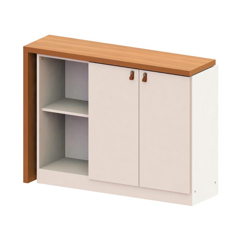 Escrivaninha Articulável com Armário 2 Portas Multimóveis CR25284 Branco/Freijó