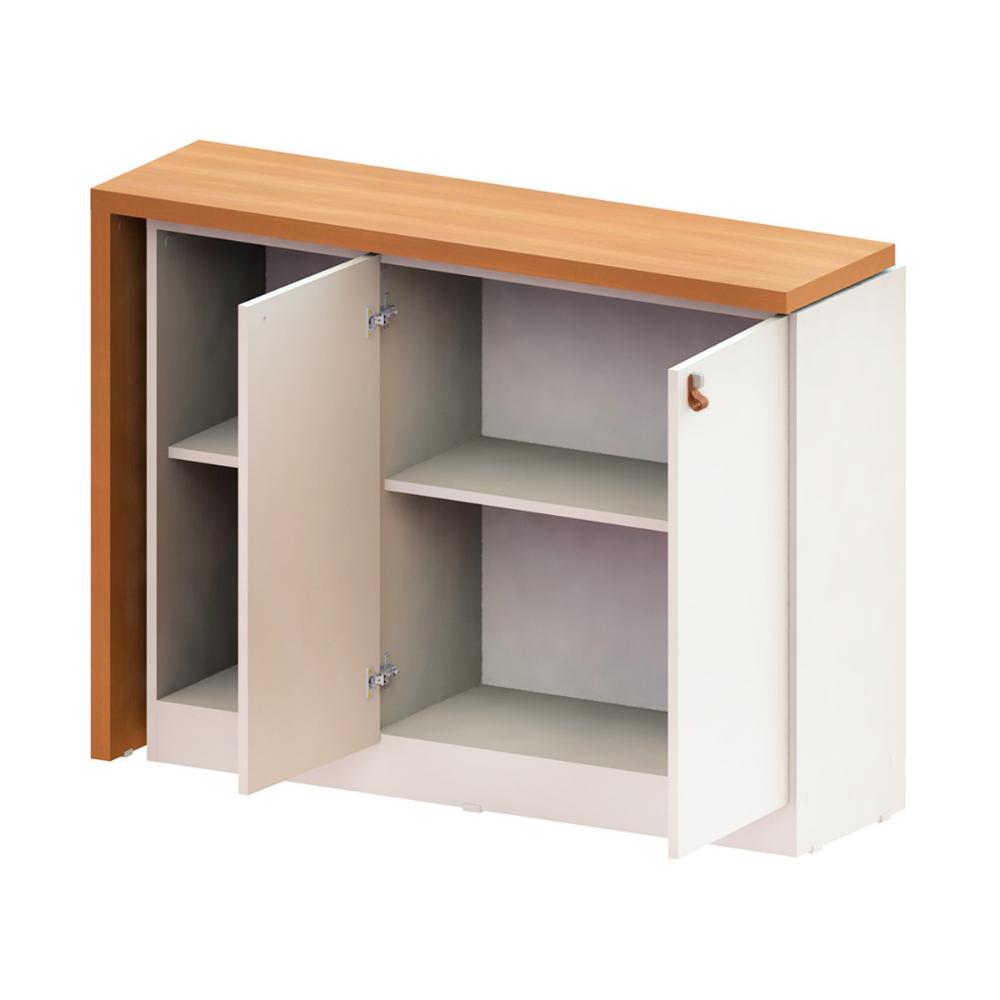 Escrivaninha Articulável com Armário 2 Portas Multimóveis CR25284 Branco/Freijó
