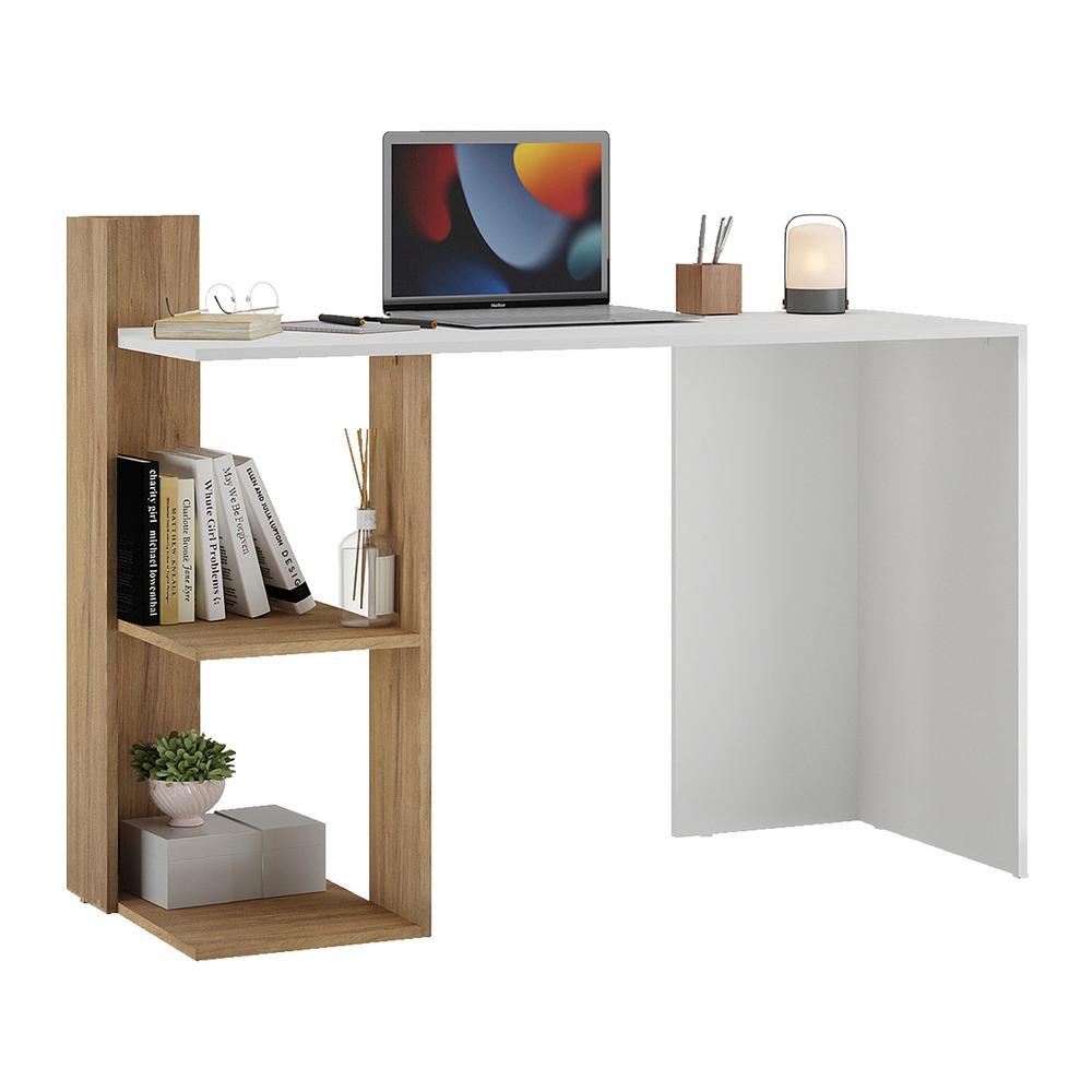 Escrivaninha Mesa para Computador Dubai Multimóveis Branca/Rustic