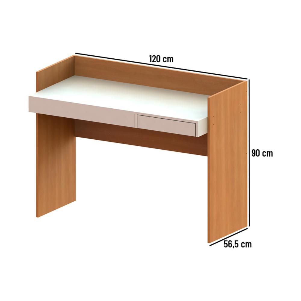 Escrivaninha com 1 Gaveta 160cm Multimóveis CR25283 Branco/Freijó