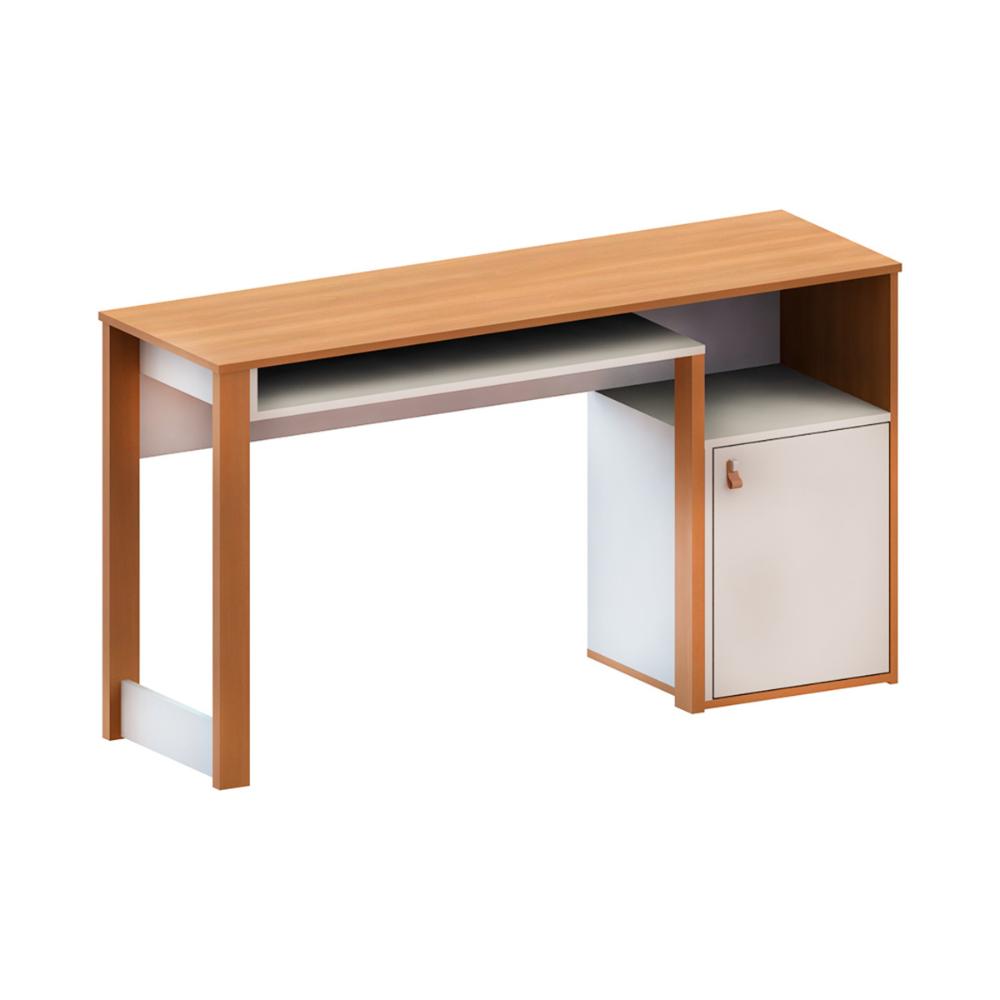 Escrivaninha com 1 Porta 136cm Multimóveis CR25285 Branco/Freijó