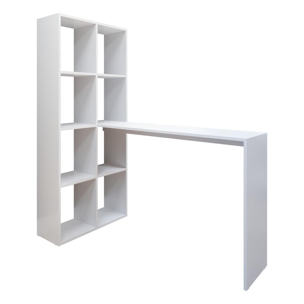 Escrivaninha com Estante Lateral Multimóveis Branco 