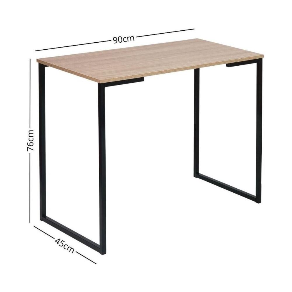 Escrivaninha/Mesa Escritório 90cm MDP/Aço Carbono Multimóveis CR25292 Preto/Madeirado