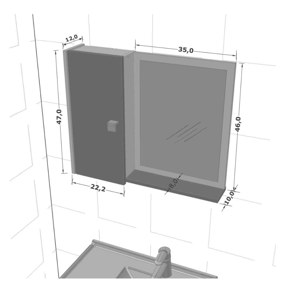 Espelheira para Banheiro com 1 Porta 57,2cm Multimóveis CR10127 Branco