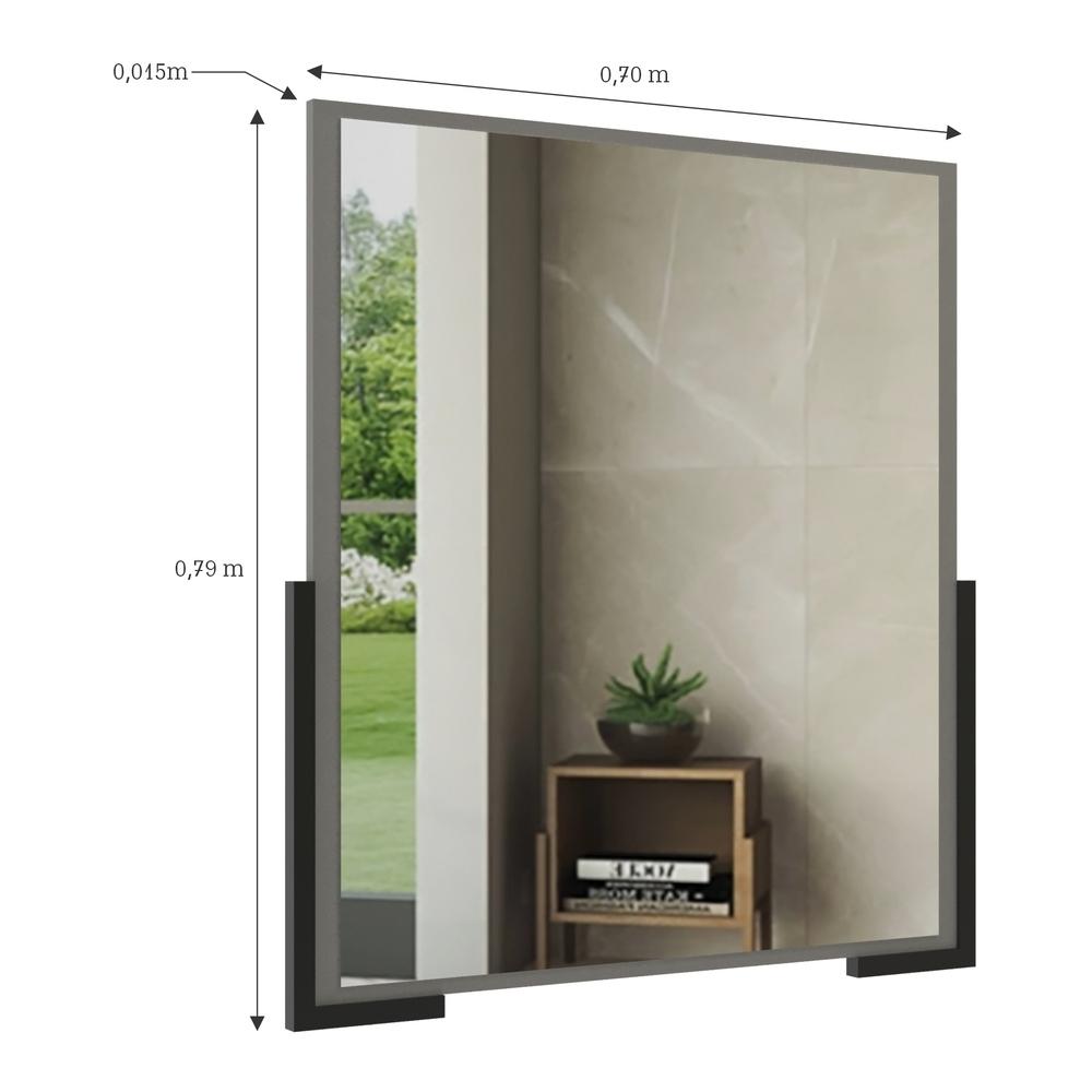 Espelheira para banheiro 70cm Multimóveis CR10110 Cimento