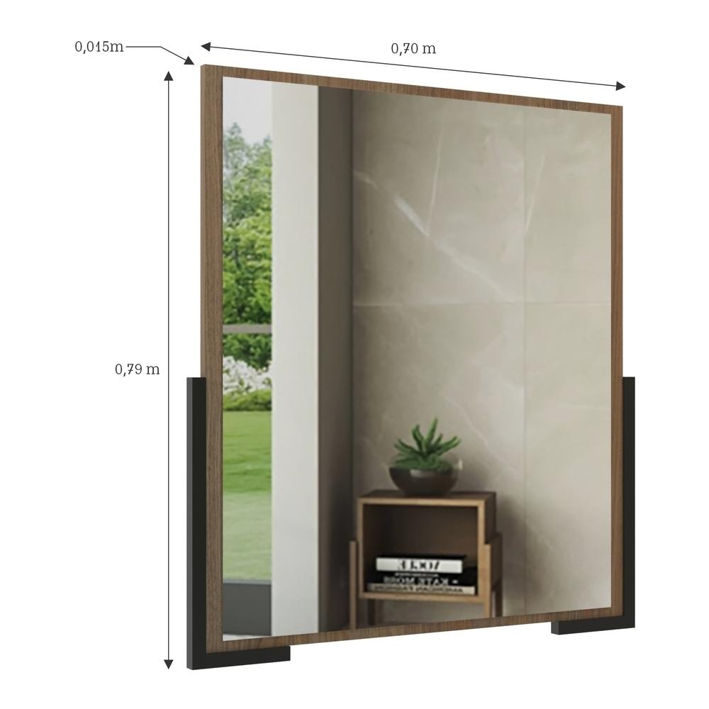 Espelheira para banheiro 70cm Multimóveis CR10110 Noce