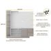 Estante Home Theater com Suporte P/TV até 55'' Denver Multimóveis Branco/Lacca Fumê