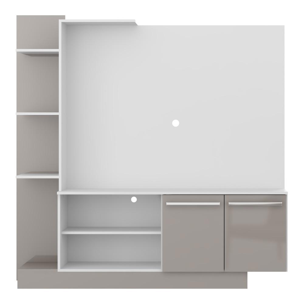 Estante Home Theater com Suporte P/TV até 55'' Denver Multimóveis Branco/Lacca Fumê