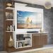 Estante Home Theater com Suporte P/TV até 55'' Denver Multimóveis Branco/Madeirado