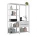 Estante Livreiro Modular 135cm 2 Peças com 2 Gavetas Multimóveis MP6029 Branco