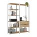 Estante Livreiro Modular 135cm 2 Peças com 2 Gavetas Multimóveis MP6029 Branco/Madeirado