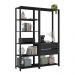Estante Livreiro Modular 135cm 2 Peças com 2 Gavetas Multimóveis MP6029 Preto