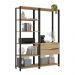 Estante Livreiro Modular 135cm 2 Peças com 2 Gavetas Multimóveis MP6029 Preto/Madeirado