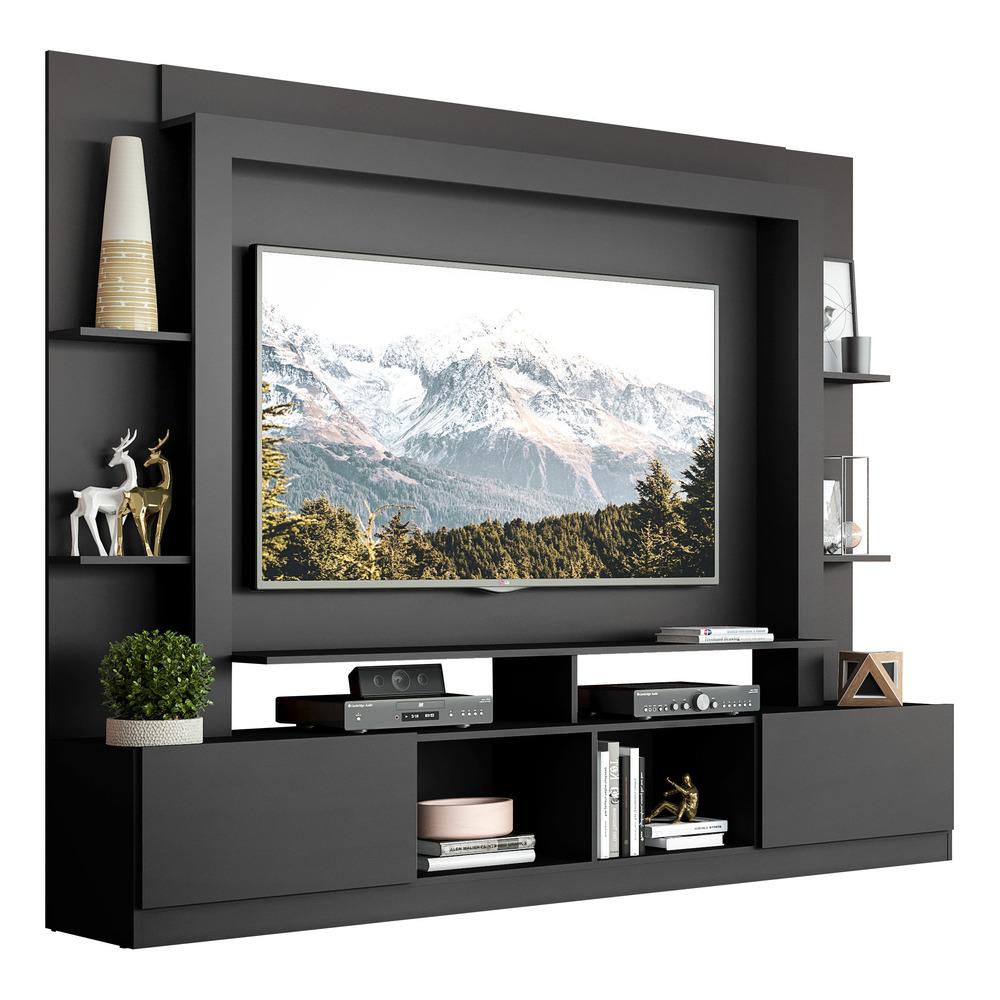 Estante Rack com Painel e Suporte TV 65" Moscou Multimóveis Preto