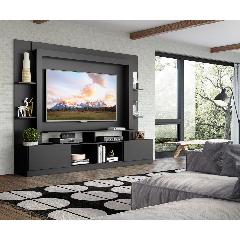 Estante Rack com Painel e Suporte TV 65" Moscou Multimóveis Preto