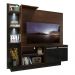 Estante com 2 Leds Painel TV 55" e 2 portas Dallas Multimóveis Madeirado/Preto