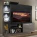 Estante com 2 Leds Painel TV 55" e 2 portas Dallas Multimóveis Preto/Lacca Fumê