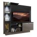 Estante com 2 Leds Painel TV 55" e 2 portas Dallas Multimóveis Preto/Lacca Fumê