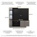 Estante com 2 Leds Painel TV 55" e 2 portas Dallas Multimóveis Preto/Lacca Fumê