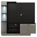 Estante com 2 Leds Painel TV 55" e 2 portas Dallas Multimóveis Preto/Lacca Fumê