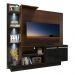 Estante com 3 Leds Painel TV 55" e 2 portas Dallas Multimóveis Madeirado/Preto