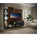 Estante com 3 Leds Painel TV 55" e 2 portas Dallas Multimóveis Madeirado/Preto