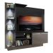 Estante com 3 Leds Painel TV 55" e 2 portas Dallas Multimóveis Preto/Lacca Fumê