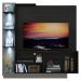 Estante com 3 Leds para TV até 55" Multimóveis Dallas FG3399 Preta/Lacca Fumê