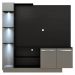 Estante com 3 Leds para TV até 55" Multimóveis Dallas FG3399 Preta/Lacca Fumê