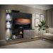 Estante com 3 Leds para TV até 55" Multimóveis Dallas FG3399 Preta/Lacca Fumê