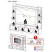 Estante com Espelho e Suporte para TV até 65" Multimóveis Oslo FG3381 Preta/Madeirada
