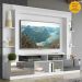 Estante com Espelho para TV até 65" Multimóveis Oslo FG3390 Branca/Madeirada